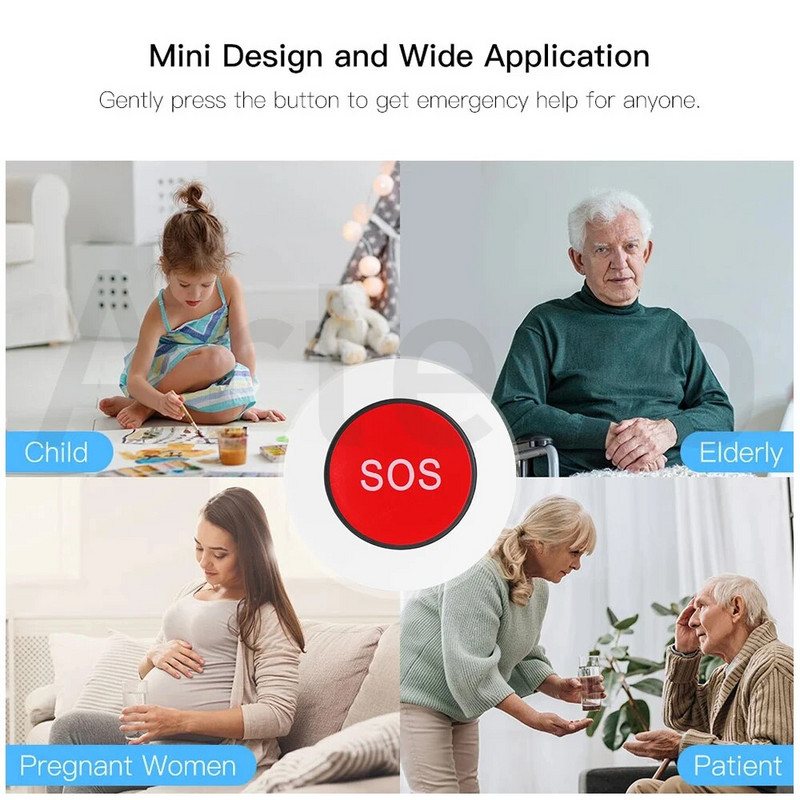 Tuya Zigbee SOS tipka Tipka za hitne slučajeve Bežični alarmni sustav pametnog doma Dugme alarma za starije osobe radi s pristupnikom Smart Life