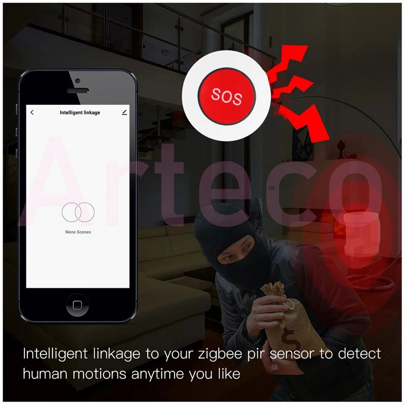 Tuya Zigbee SOS tipka Tipka za hitne slučajeve Bežični alarmni sustav pametnog doma Dugme alarma za starije osobe radi s pristupnikom Smart Life