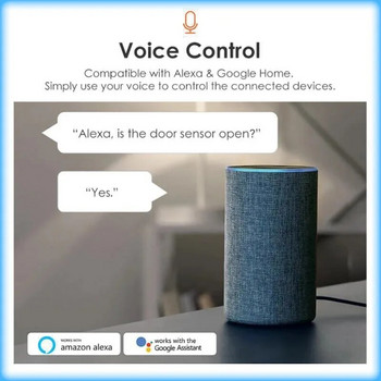 Tuya Smart Home WiFi Θύρα παραθύρου Αισθητήρας Πόρτας Ανιχνευτής Ανοιχτού/Κλειστού Συναγερμού Προστασία Ασφαλείας Smart Life Voice μέσω Alexa Google