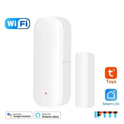 Tuya Smart Home WiFi Door Window Sensor Door Open/Closed Alarm Detector Security Protection Smart Life Voice Via Alexa Google