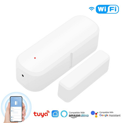 Tuya Smart Home WiFi Door Window Sensor Door Open/Closed Alarm Detector Security Protection Smart Life Voice Via Alexa Google