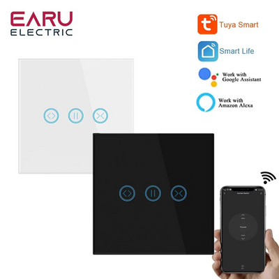 WiFi Smart Timer Glass Wall Touch Prekidač za zavjese Kontroler za rolete Električni motor TUYA Smart Life Google Home Alexa