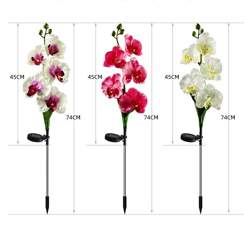 5 LED solarnih vrtnih ukrasa vanjska LED svjetla leptir orhideja cvijet ruža ljiljan svjetiljka dvorište vrt staza put travnjak krajolik dekor