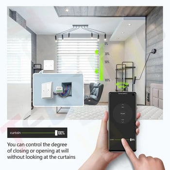 Μονάδα διακόπτη έξυπνων κουρτινών Tedeligo WiFi RF, Έξυπνος ελεγκτής γκαράζ με ρολό στο σπίτι, ασύρματος διακόπτης τοίχου, Alexa, 110V 220V