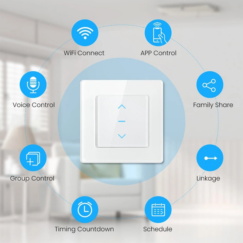 AVATTO Tuya WiFi pametni prekidač za zavjese na dodir Dizajn za motorizirane rolete Zavjese za rolete za Alexa, Google Home, Alice