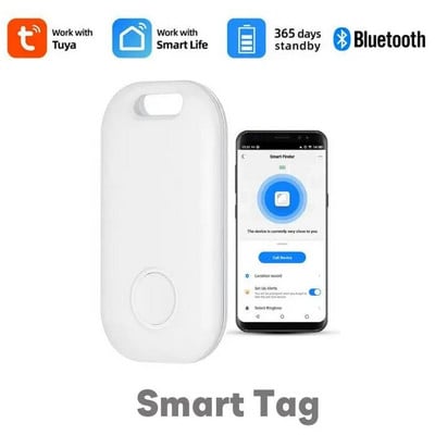 Tuya Mini Anti Lost GPS Tracker Keychain Alarm Smart Wireless Blue Tooth kompatibilan Location Tracker Tag 2-way Search Key Finder