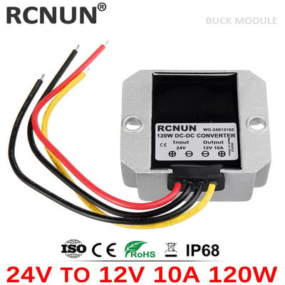 RCNUN 24V - 12V 5A 10A 20A Megbízható DC DC átalakító Leléptető feszültségszabályozó 24 V - 12 V Buck Modul autókhoz napelem