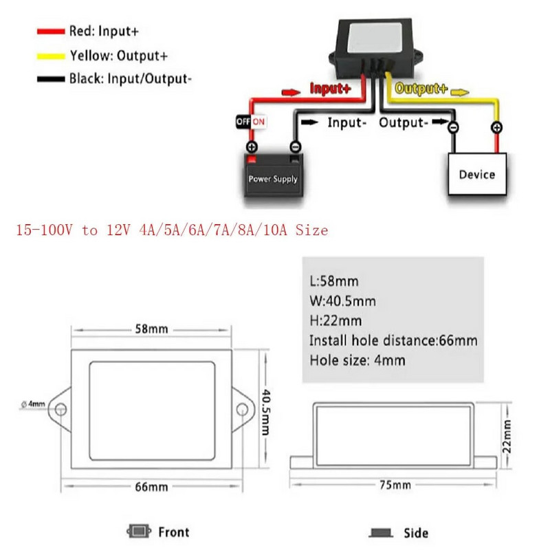 DC15V-100V do 12V 1A-10A Step Down DC DC pretvarač Regulatorski modul Regulator napona Buck Automobil Kamion Brod Adapter napajanja