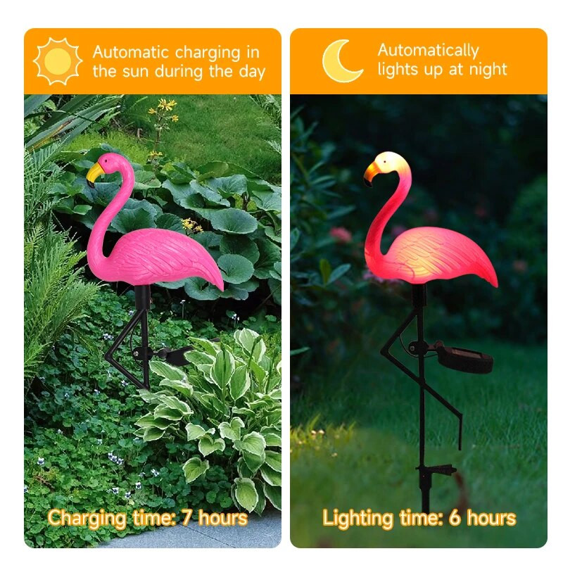 Solarna svjetiljka Flamingo LED svjetiljka za vanjsko dvorište Vrtna svjetiljka Vodootporna svjetiljka za stupove Dekoracija staze Solarna lampa za terasu