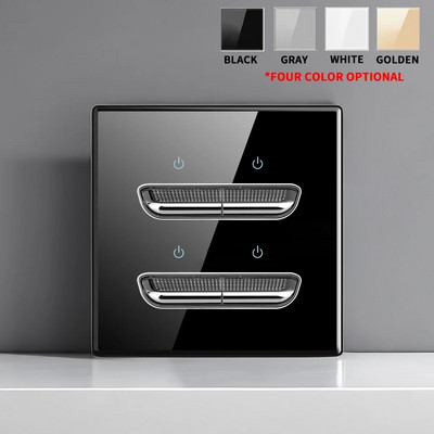 Europska Britanska Francuska Standardna utičnica s prekidačem od kaljenog stakla sa svjetlosnim indikatorom, samoresetiranje 1 2 3 4 Višestruke zidne utičnice