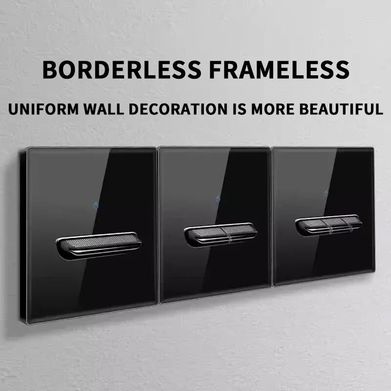 Europska Britanska Francuska Standardna utičnica s prekidačem od kaljenog stakla sa svjetlosnim indikatorom, samoresetiranje 1 2 3 4 Višestruke zidne utičnice