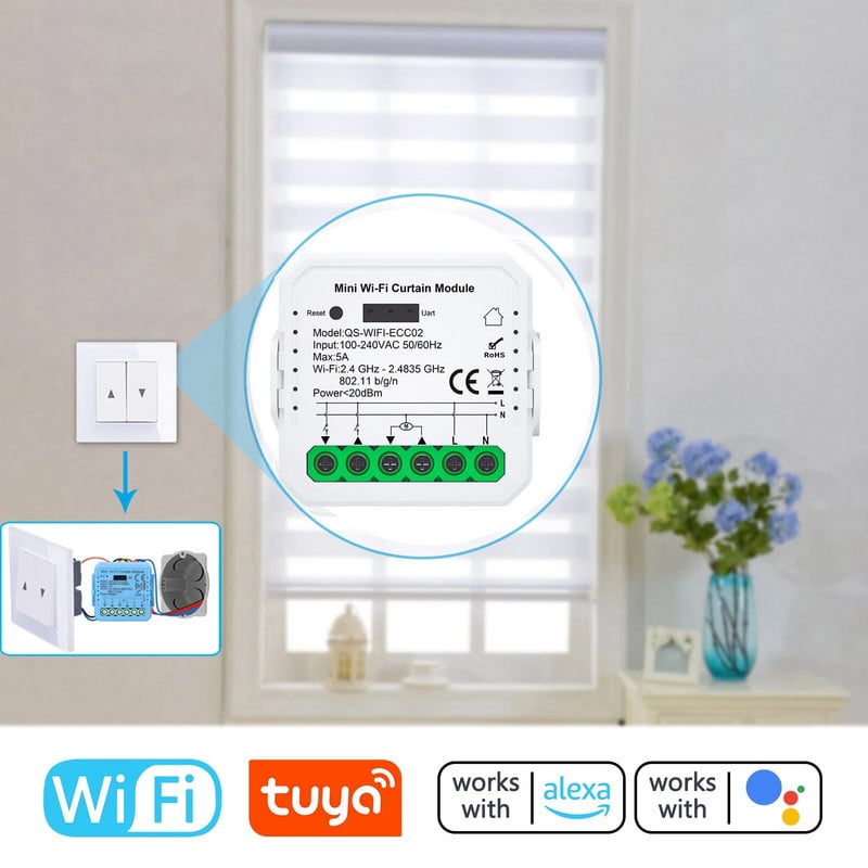 Tuya ZigBee WIFI modul za zavjese RF modul proširivi 5A Mini Home Smart Controller za zavjese za Alexa Google Home glasovno upravljanje