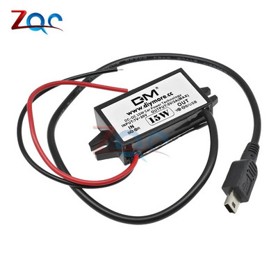 DC-DC 12V kuni 5V 3A 15W auto toitemuundur Micro Mini USB astmeline pinge toiteallika väljundadapter madala kuumuse automaatne kaitse
