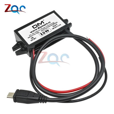 DC-DC 12V kuni 5V 3A 15W auto toitemuundur Micro Mini USB astmeline pinge toiteallika väljundadapter madala kuumuse automaatne kaitse