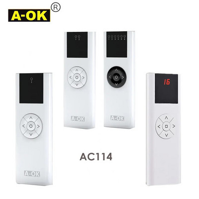 A-OK AC114-1/2/6/16 канално дистанционно управление, безжичен предавател RF433, за A-OK RF433 мотор за перде/тръбен мотор, аксесоари