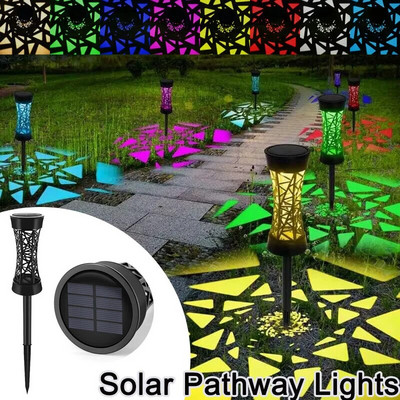 LED-es kültéri napelemes pázsitlámpák Tájképi spotlámpák Kerti ösvény lámpa Vezeték nélküli napenergiával működő kültéri világítás az udvari sétányhoz