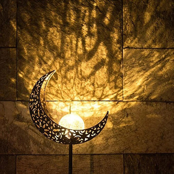 Ηλιακά Φώτα Διακοσμήσεις Εξωτερικού Κήπου Sun Moon Star Stake Light Διακοσμητικό αδιάβροχο ντεκόρ για Pathway Lawn Patio Courtyard