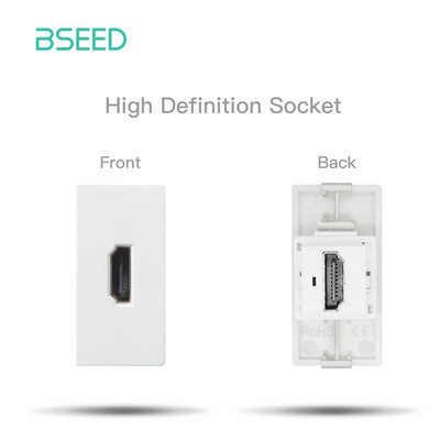 BSEED stiklo rėmeliai TV/ST/USB C tipo lizdas EU lizdas CAT5 RJ45 HDMI lizdo funkcinės dalys 1/2 krypčių mechaninių mygtukų jungiklių dalis