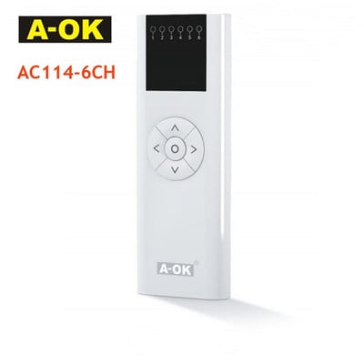 A-OK AC114 01/02/06/16 Channel Handheld Wireless Emitter for A OK RF433 Curtian Motor/Tubular Motor Remote Controller for Home