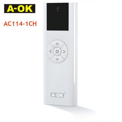 A-OK AC114 01/02/06/16 Kanalni ručni bežični odašiljač za OK RF433 Curtian motor/cijevasti motor daljinski upravljač za dom