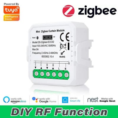 Tuya ZigBee/WiFi pametni modul prekidača za zavjese za motor roleta QS-S10-C04/ECC02 Podrška prekidača Google Home Alexa