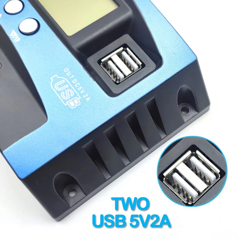 Solarni regulator punjenja MPPT 30A 40A 50A 60A 80A 100A LCD zaslon 12V 24V AUTO Dvostruki USB solarni regulator punjenja i pražnjenja