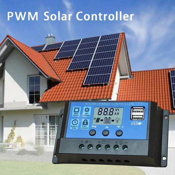 30A Solar Controller Οθόνη LCD 12 24V DC φορτιστής μπαταρίας 10A 20A 40A 50A 60A Off Grid Regulator Solar Panel Οικιακή Συσκευή
