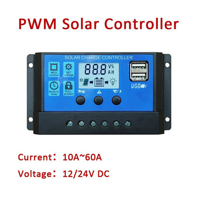 Controler solar 30A Afișaj LCD 12 24V DC Încărcător de baterie 10A 20A 40A 50A 60A Regulator în afara rețelei Panou solar Aparat electrocasnic
