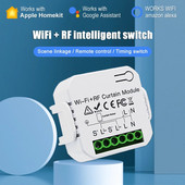 „Tuya Wifi RF433 Smart Curtain Switch“ roletų perjungimo modulis su nuotolinio valdymo pultu „Google Home Alexa Smart Home“ palaikymas