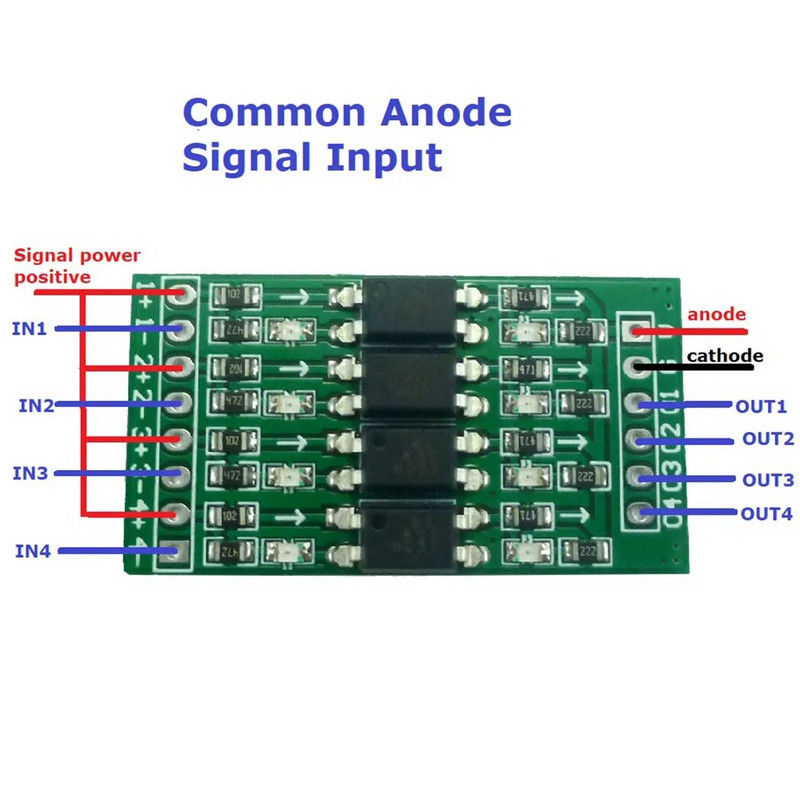 3PCS 4ch 3.3V 5V 12V Modul za konverziju digitalne logičke razine PNP/NPN u NPNO optička izolacijska ploča za PLC relej LED