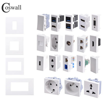 Sein EU French Brasil Israel Socket + TV CAT6 Interneti-pistik, HDMI-ühilduv 2.0 ja USB 3.0 kiudoptiline pistik isetegemise moodul