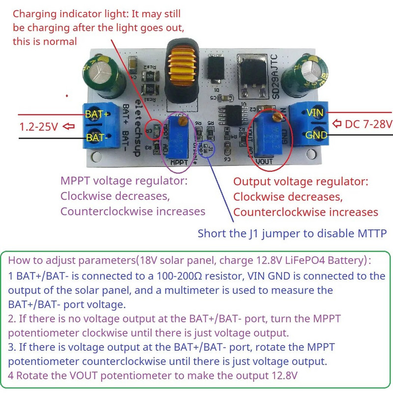 80W 1-6 ćelija MPPT solarni regulator Li-ion Li-po LiFePO4 litij titanat višenamjenski punjač baterija 1.2-25V izlaz