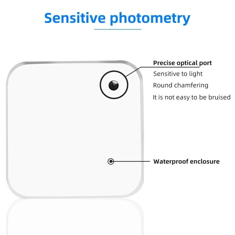 Senzor de lumină inteligentă Tuya WiFi, alimentat cu baterie, automatizare a luminii/perdelei pentru casă inteligentă