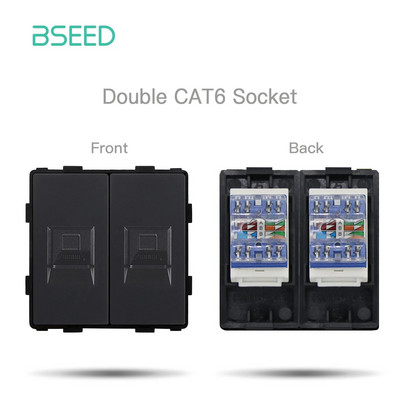 BSEED EU standardni mat plastični okvir utičnice PC RJ45 TV ST CAT5 Dvostruke USB zidne utičnice Prekidači za svjetlo Dijelovi DIY Free Combine