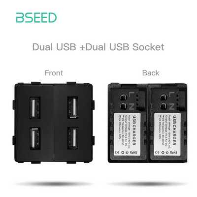 BSEED EU standardni mat plastični okvir utičnice PC RJ45 TV ST CAT5 Dvostruke USB zidne utičnice Prekidači za svjetlo Dijelovi DIY Free Combine