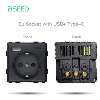 BSEED EU standardni mat plastični okvir utičnice PC RJ45 TV ST CAT5 Dvostruke USB zidne utičnice Prekidači za svjetlo Dijelovi DIY Free Combine