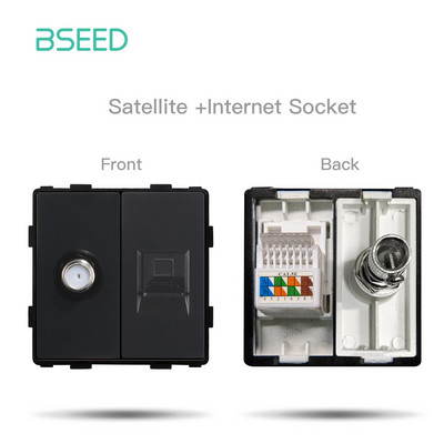 BSEED EU standardni mat plastični okvir utičnice PC RJ45 TV ST CAT5 Dvostruke USB zidne utičnice Prekidači za svjetlo Dijelovi DIY Free Combine