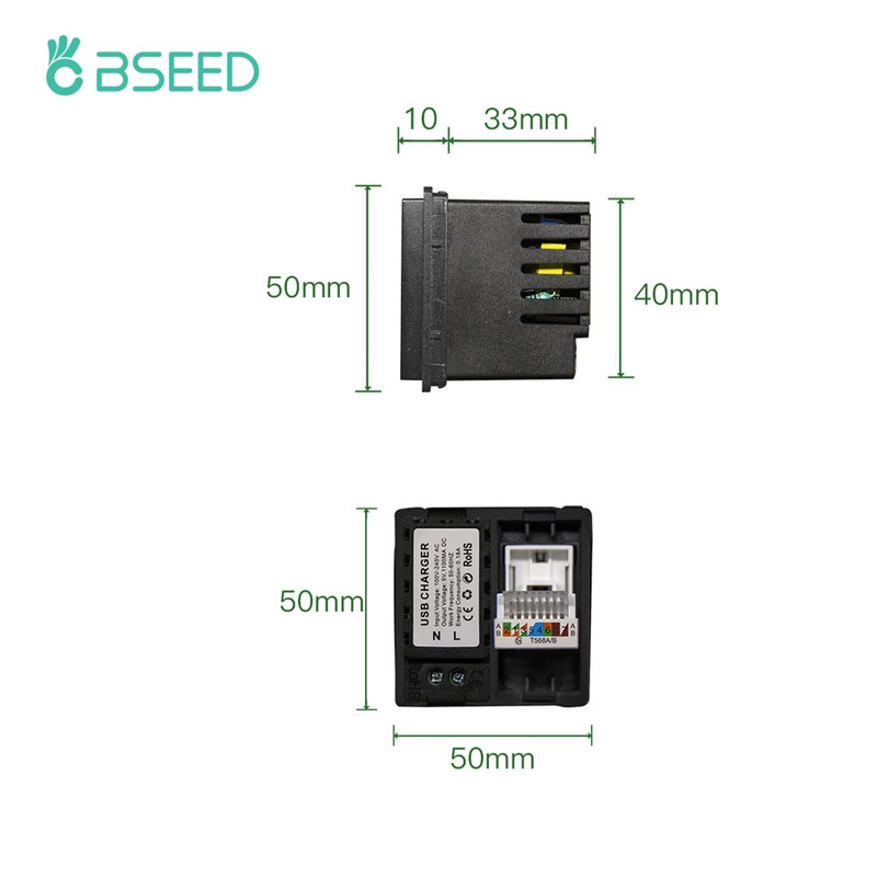 BSEED EU standardni mat plastični okvir utičnice PC RJ45 TV ST CAT5 Dvostruke USB zidne utičnice Prekidači za svjetlo Dijelovi DIY Free Combine