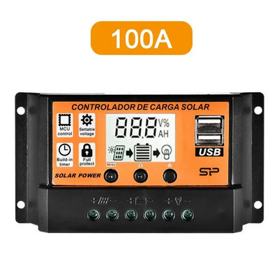 10A-100A MPPT/PWM solarni regulator punjenja 12V/24V regulator solarnog panela s dva USB 5V panel regulatora baterije LCD zaslon