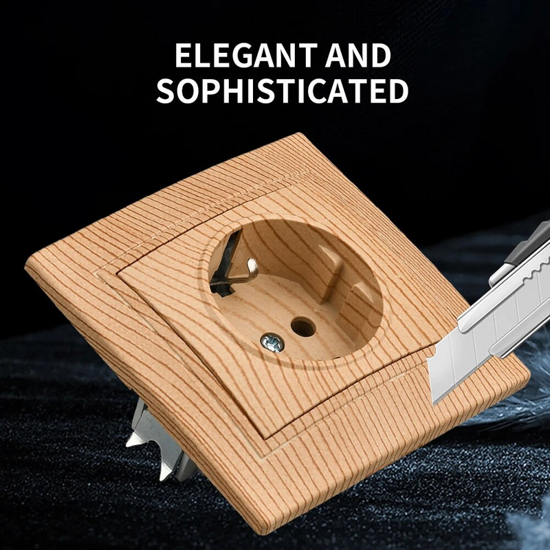 WESA medinis maitinimo lizdas 16A ES standartinis elektros lizdas Standartinis antžeminis sieninis lizdas 86 mm * 86 mm antipireno plastikinė plokštė