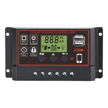 PWM Solar Charge Controller 10A/20A/30A Solar Panel Battery Regulator 12V 24V Regulator With LCD Dual Charging USB