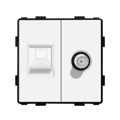 Bingoelec DIY UK EU standardni TV satelit USB utičnica Prekidač s gumbom s okvirom od kristalnog stakla Bijelo poboljšanje doma