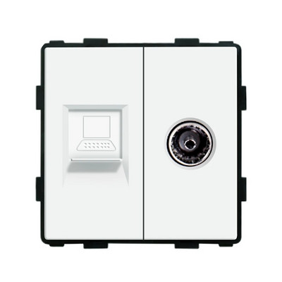 Bingoelec DIY UK EU standardni TV satelit USB utičnica Prekidač s gumbom s okvirom od kristalnog stakla Bijelo poboljšanje doma