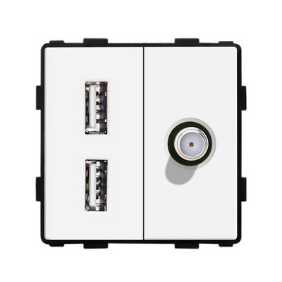 Bingoelec DIY UK EU standardni TV satelit USB utičnica Prekidač s gumbom s okvirom od kristalnog stakla Bijelo poboljšanje doma