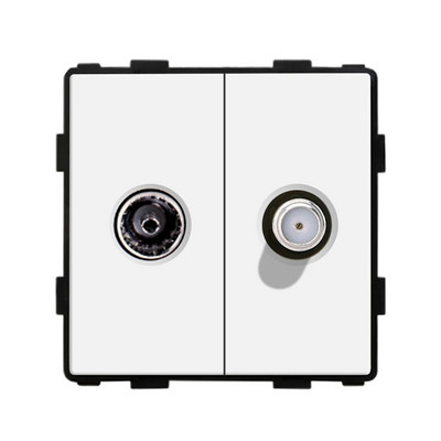 Bingoelec DIY UK EU standardni TV satelit USB utičnica Prekidač s gumbom s okvirom od kristalnog stakla Bijelo poboljšanje doma