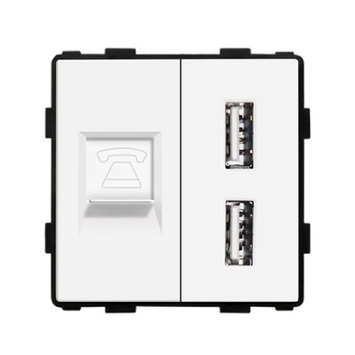Bingoelec DIY UK EU standardni TV satelit USB utičnica Prekidač s gumbom s okvirom od kristalnog stakla Bijelo poboljšanje doma