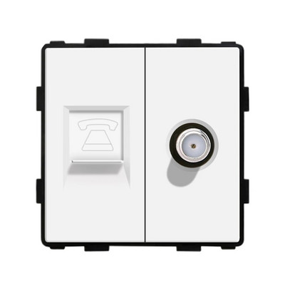 Bingoelec DIY UK EU standardni TV satelit USB utičnica Prekidač s gumbom s okvirom od kristalnog stakla Bijelo poboljšanje doma