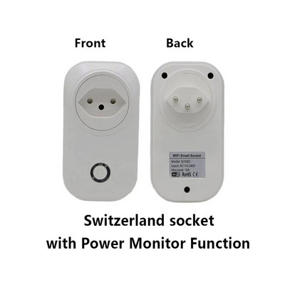 Wifi Smart Switzerland Socket Wi-Fi Mobile Wireless SW utikač 16A Tuya APP Daljinski upravljač radi za Alexa Google Home
