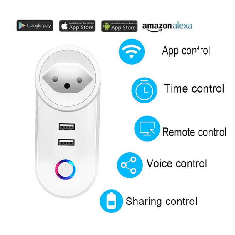 Wifi Smart Switzerland Socket Wi-Fi Mobile Wireless SW utikač 16A Tuya APP Daljinski upravljač radi za Alexa Google Home