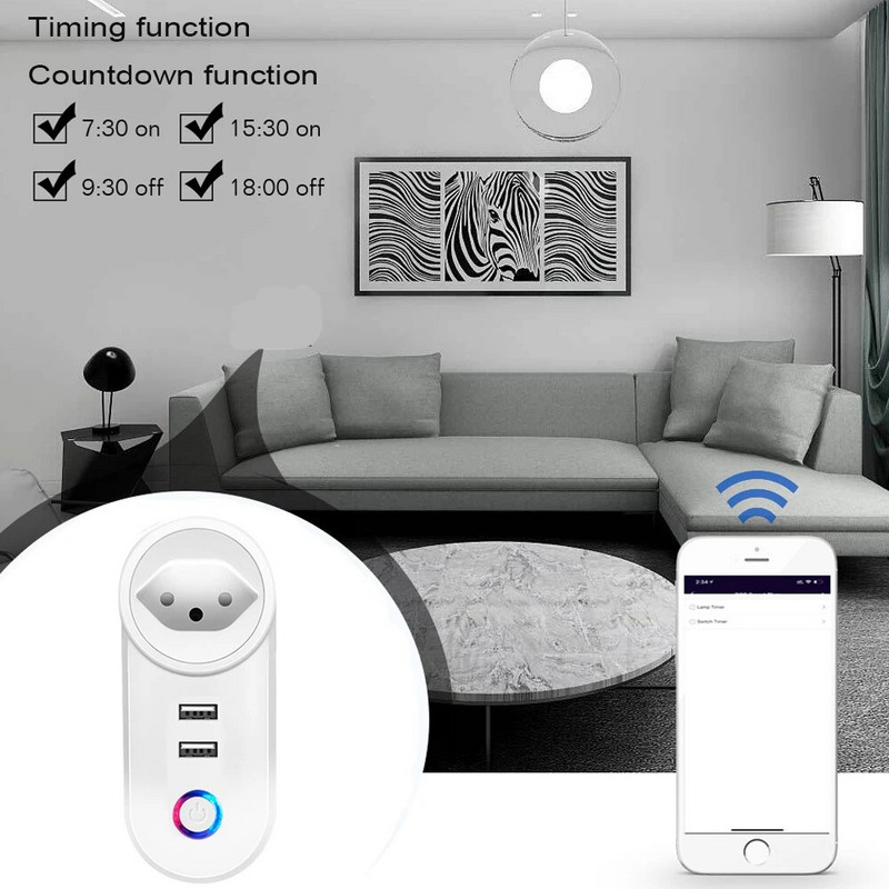 Wifi Smart Switzerland Socket Wi-Fi Mobile Wireless SW utikač 16A Tuya APP Daljinski upravljač radi za Alexa Google Home